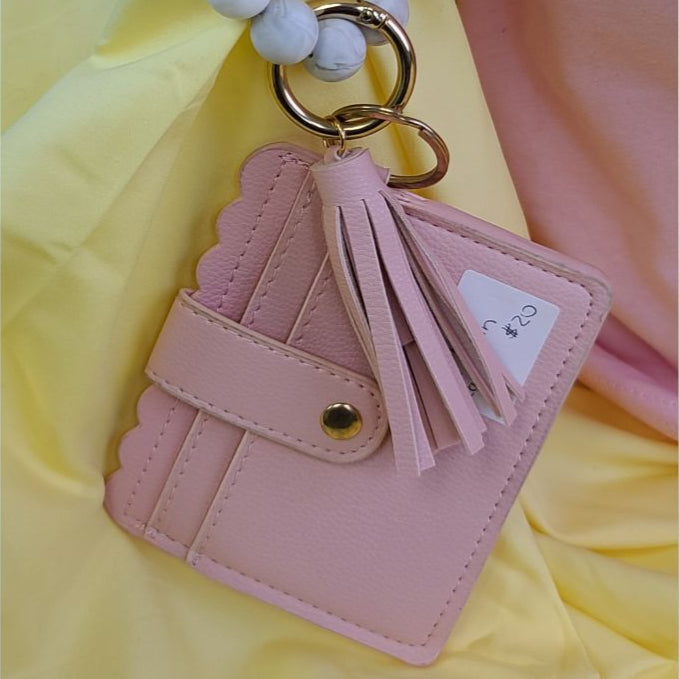 Dusty Pink Wristlet Wallet Keychain